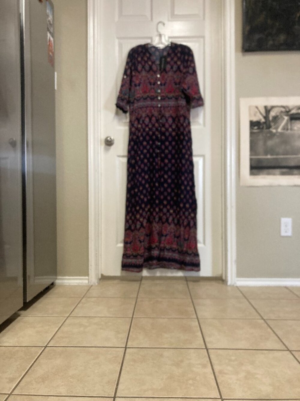 R.. Vivimos Bohemian Print Maxi Dress size M (8/10) Women's